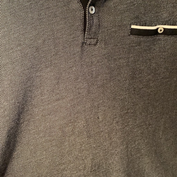 Incredible Black White and Grey Pure Cotton Polo w/front pocket black brown 1826 - Picture 5 of 6